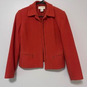 Orange Wool Jacket Size 4 Vintage